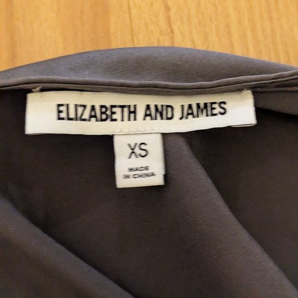 Elizabeth & James - Grey Silk Long Sleeve Blouse - Picture 3 of 7
